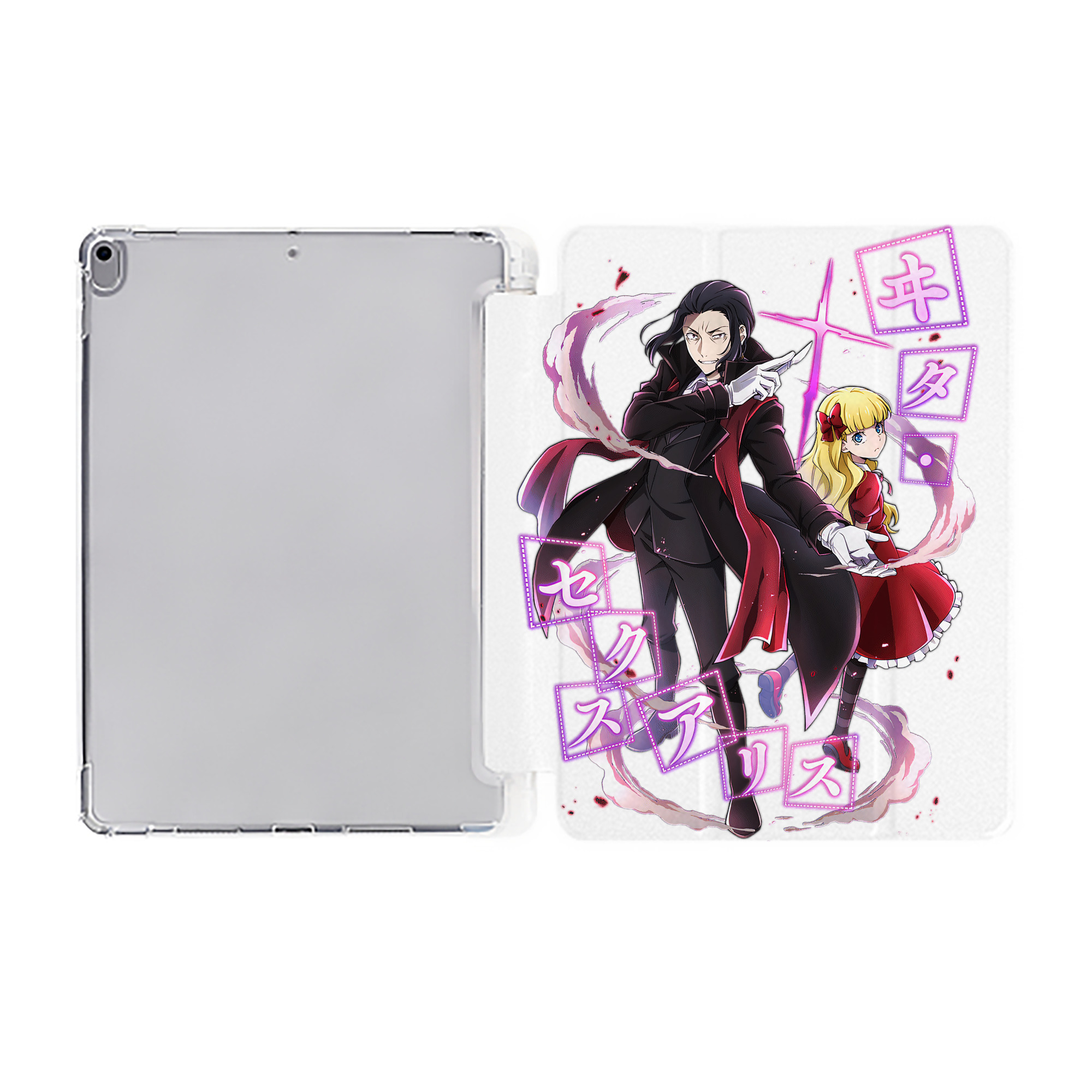 （画像用） 文豪ストレイドッグス Bungo Stray Dogs IPad ケース ペン収納付き 三つ折りスタンド PUレザー×シリコン 対応機種9.5/10.5/10.9インチ